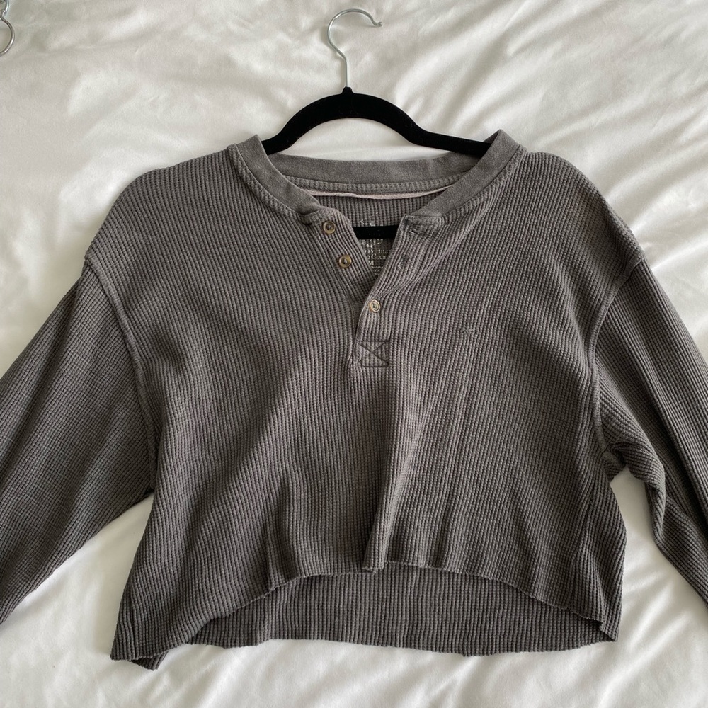 Oversized Cropped Henley